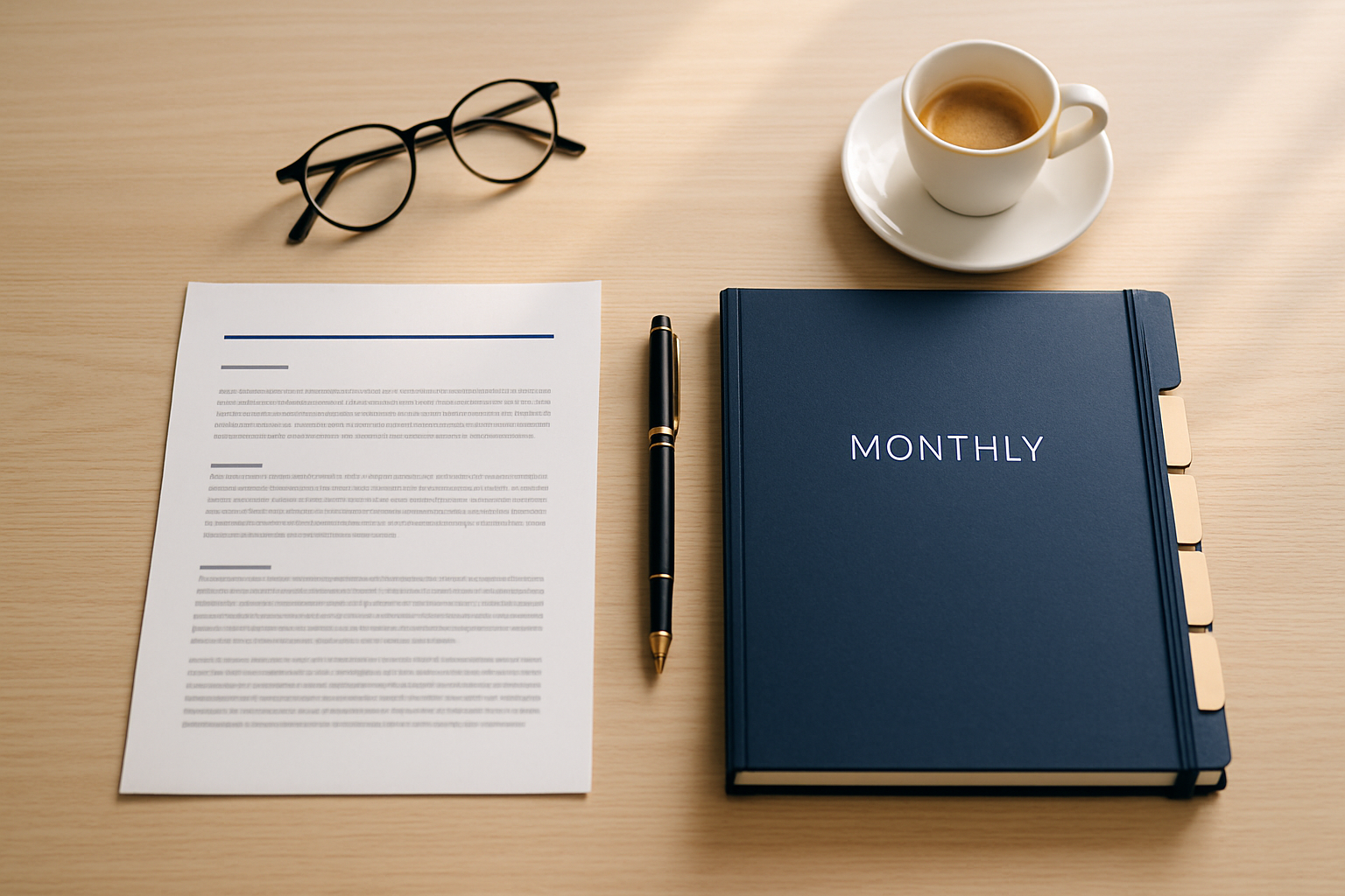 Mesa com dois documentos lado a lado representando consultoria de marketing pontual e contínua para comparar formatos